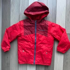 Columbia red rain jacket with